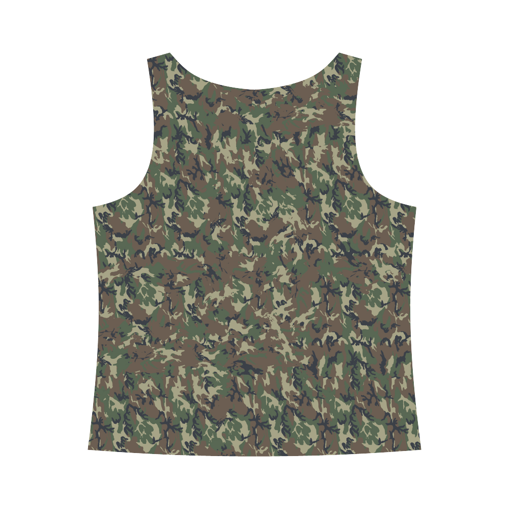 Forest Camouflage Pattern All Over Print Tank Top for Women (Model T43)