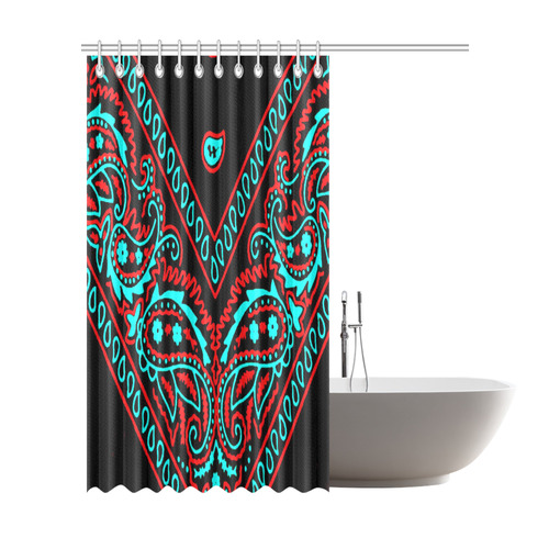 blue and red bandana Shower Curtain 72"x84"