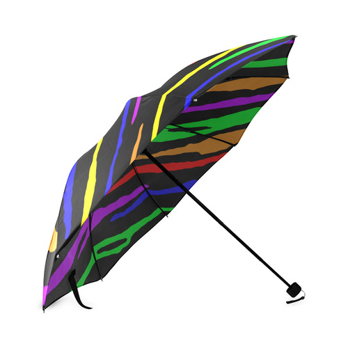 Rainbow Tiger Stripes Foldable Umbrella (Model U01)