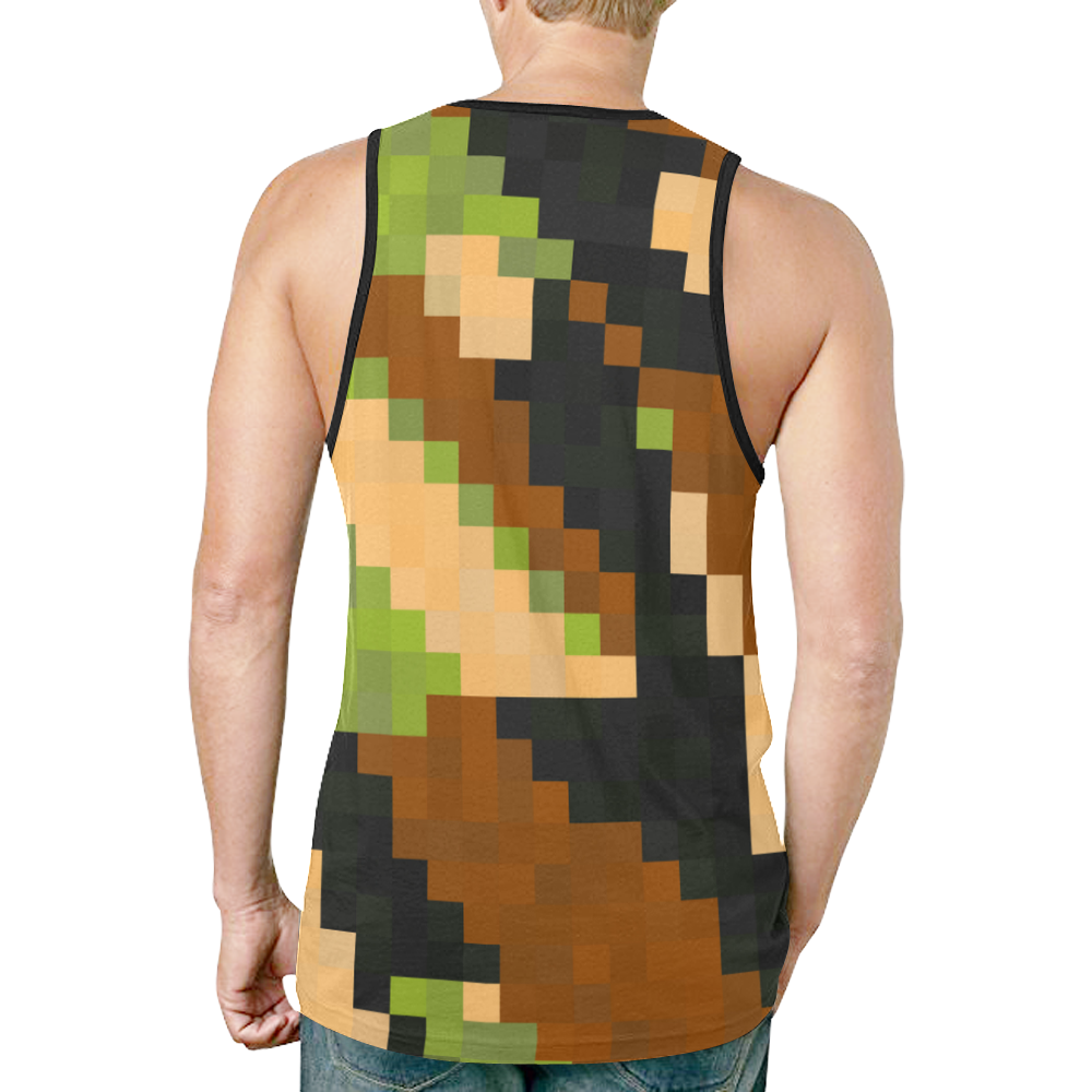 green camo abstract New All Over Print Tank Top for Men (Model T46)