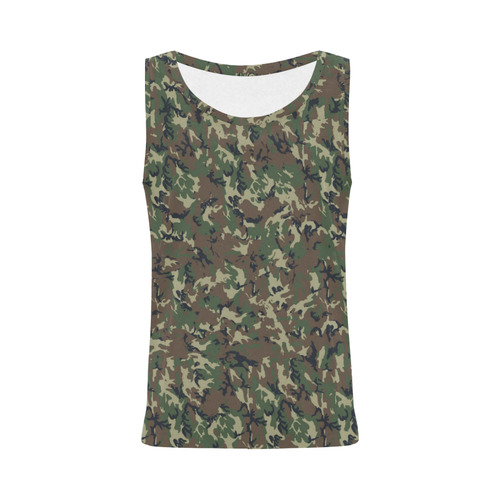 Forest Camouflage Pattern All Over Print Tank Top for Women (Model T43)