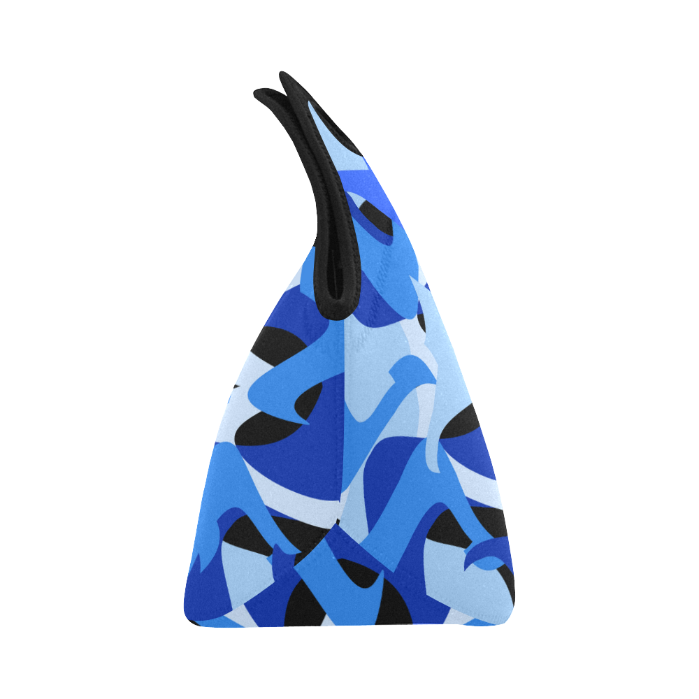 A201 Abstract Blue Camouflage Neoprene Lunch Bag/Small (Model 1669)