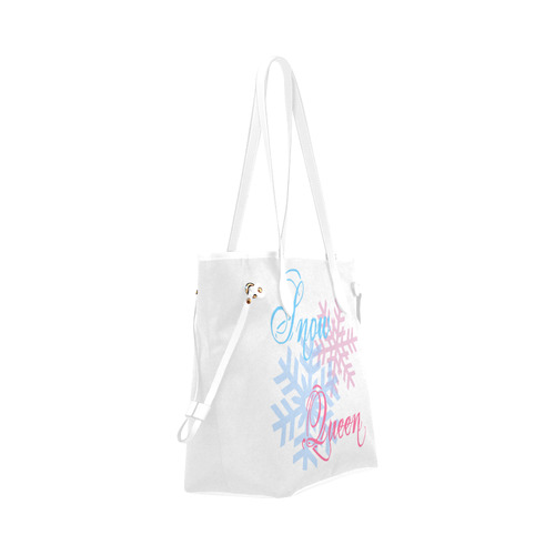 Snow Queen snowflake winter cool chic pink blue Clover Canvas Tote Bag (Model 1661)