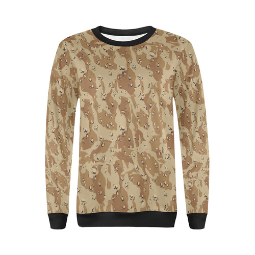 Desert Camouflage Pattern All Over Print Crewneck Sweatshirt for Women (Model H18)