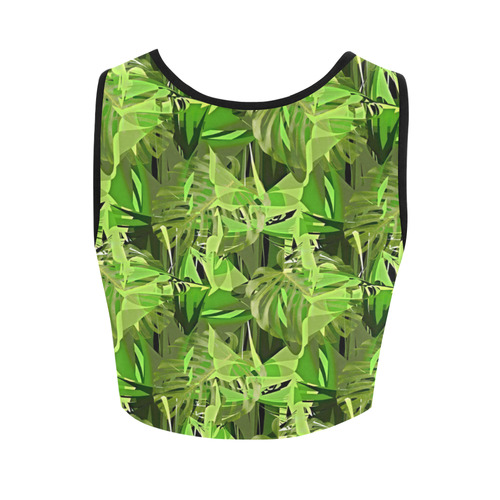 Tropical Jungle Leaves Camouflage Women's Crop Top (Model T42)