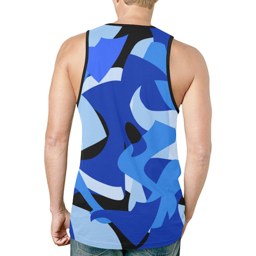A201 Abstract Blue Camouflage New All Over Print Tank Top for Men (Model T46)