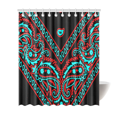 blue and red bandana Shower Curtain 72"x84"
