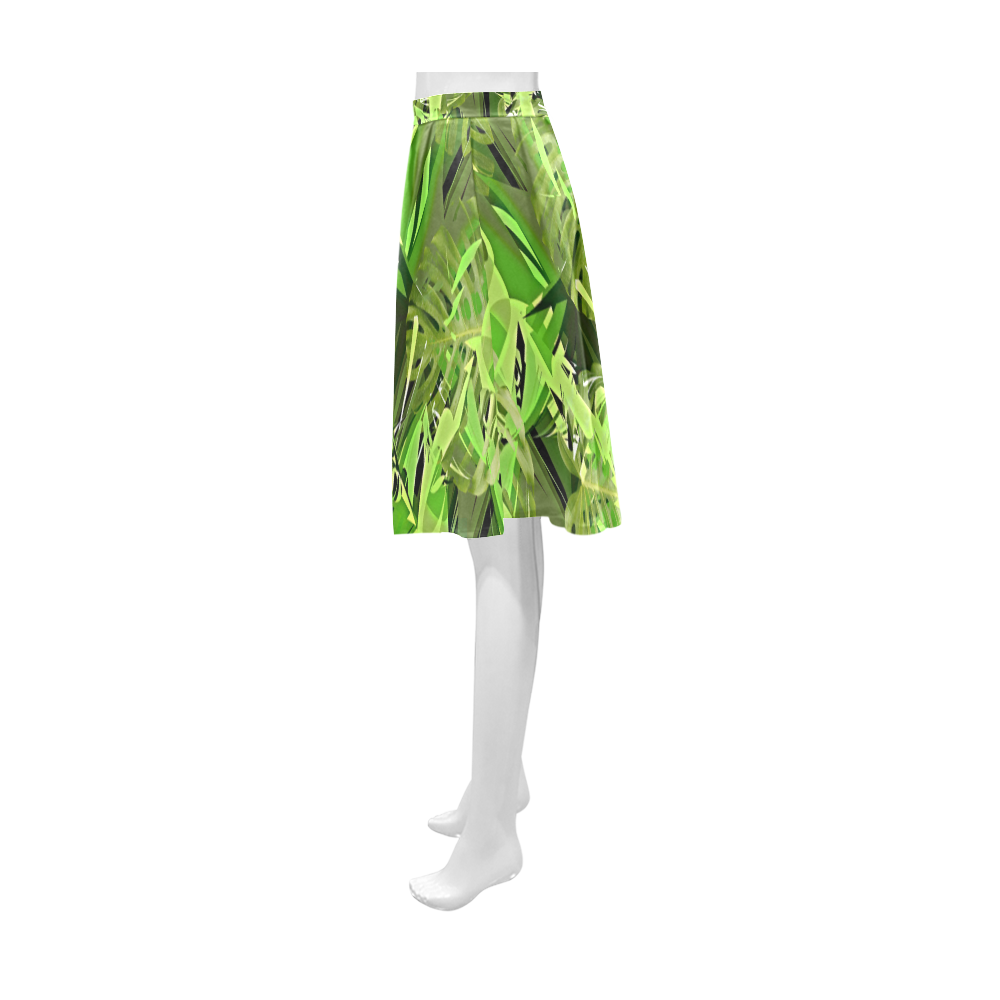 Tropical Jungle Leaves Camouflage Athena Women's Short Skirt (Model D15)