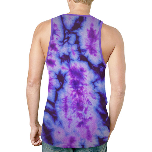 tie dye in blues and purple New All Over Print Tank Top for Men (Model T46)