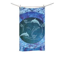 Dolphin with floral elelements Custom Towel 16"x28"