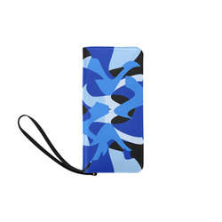 A201 Abstract Blue Camouflage Women's Clutch Purse (Model 1637)