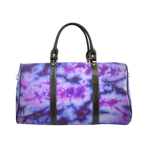 tie dye in blues and purple New Waterproof Travel Bag/Large (Model 1639)
