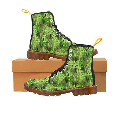 Tropical Jungle Leaves Camouflage Martin Boots For Men Model 1203H