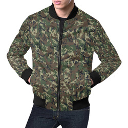 Forest Camouflage Pattern All Over Print Bomber Jacket for Men (Model H19)