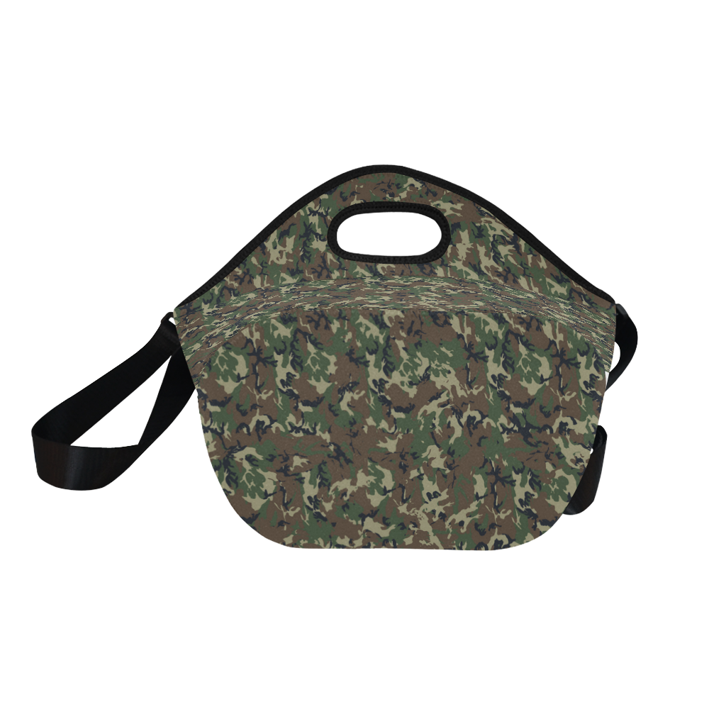 Forest Camouflage Pattern Neoprene Lunch Bag/Large (Model 1669)