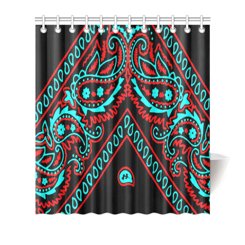 blue and red bandana 2 Shower Curtain 66"x72"