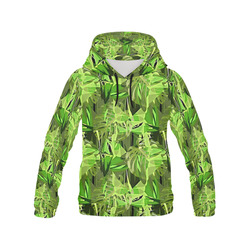Tropical Jungle Leaves Camouflage All Over Print Hoodie for Men/Large Size (USA Size) (Model H13)