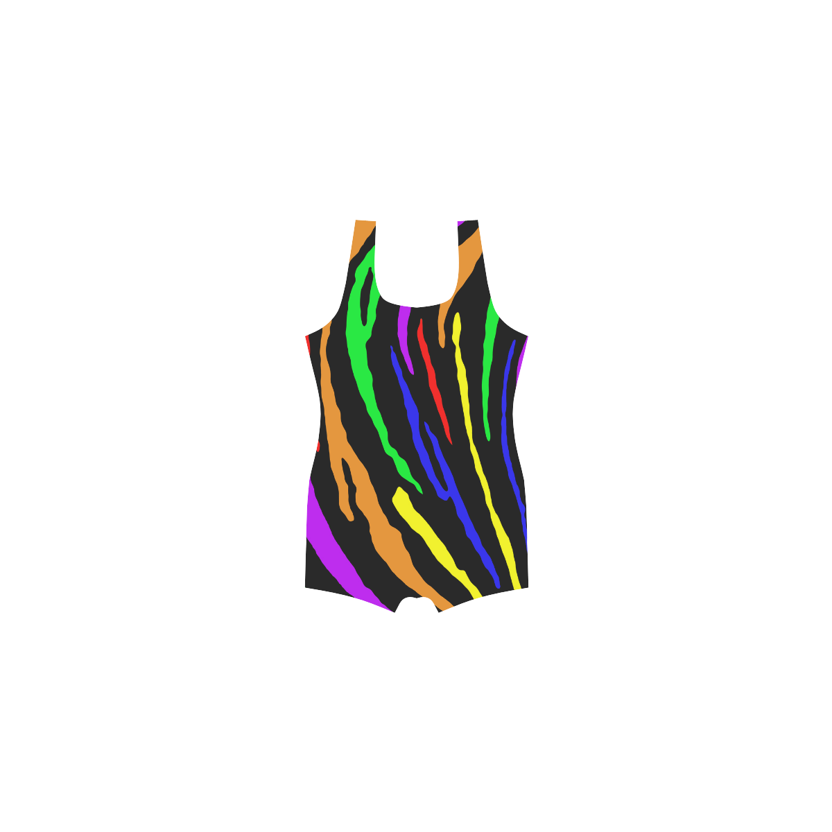 Rainbow Tiger Stripes Classic One Piece Swimwear (Model S03)