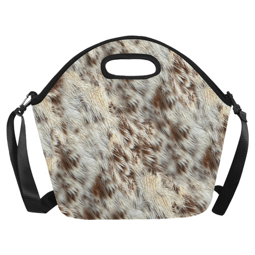 Cow/Horse Spots Animal Fur Image Neoprene Lunch Bag/Large (Model 1669)