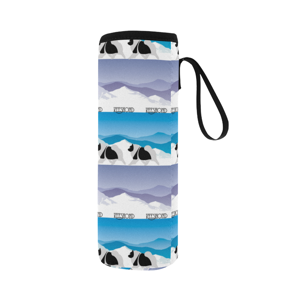 Keeshond Rockin the Rockies Neoprene Water Bottle Pouch/Large