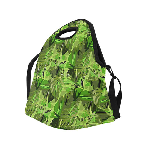 Tropical Jungle Leaves Neoprene Lunch Bag/Large (Model 1669)