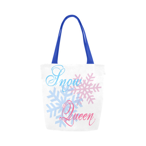 Snow Queen snowflake winter cool chic pink blue Canvas Tote Bag (Model 1657)