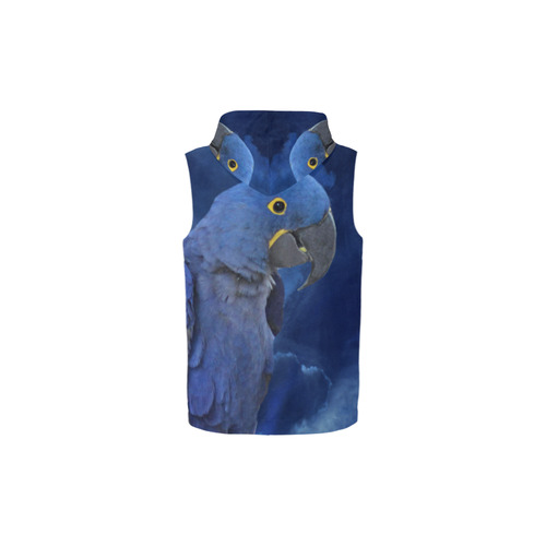 Hyacinth Macaw All Over Print Sleeveless Zip Up Hoodie for Kid (Model H16)
