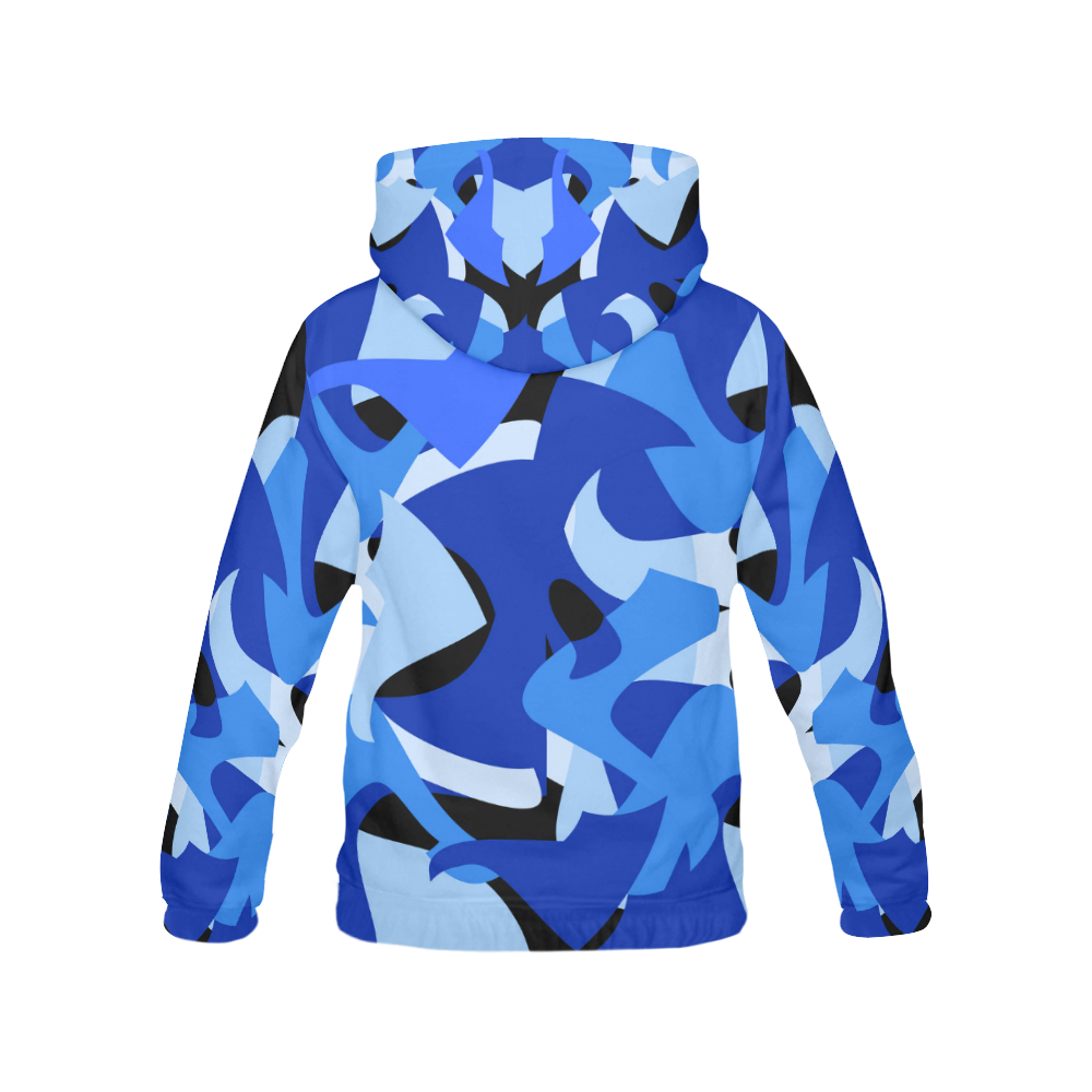A201 Abstract Blue Camouflage All Over Print Hoodie for Men (USA Size) (Model H13)
