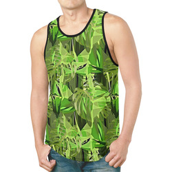 Tropical Jungle Leaves Camouflage New All Over Print Tank Top for Men (Model T46)