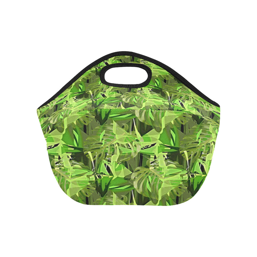 Tropical Jungle Leaves Neoprene Lunch Bag/Small (Model 1669)