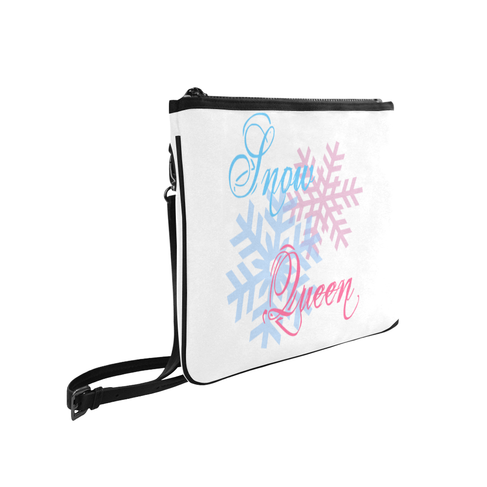 Snow Queen snowflake winter cool chic pink blue Slim Clutch Bag (Model 1668)