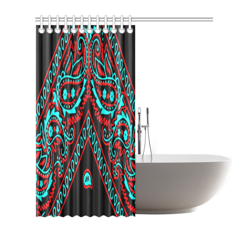 blue and red bandana 2 Shower Curtain 66"x72"