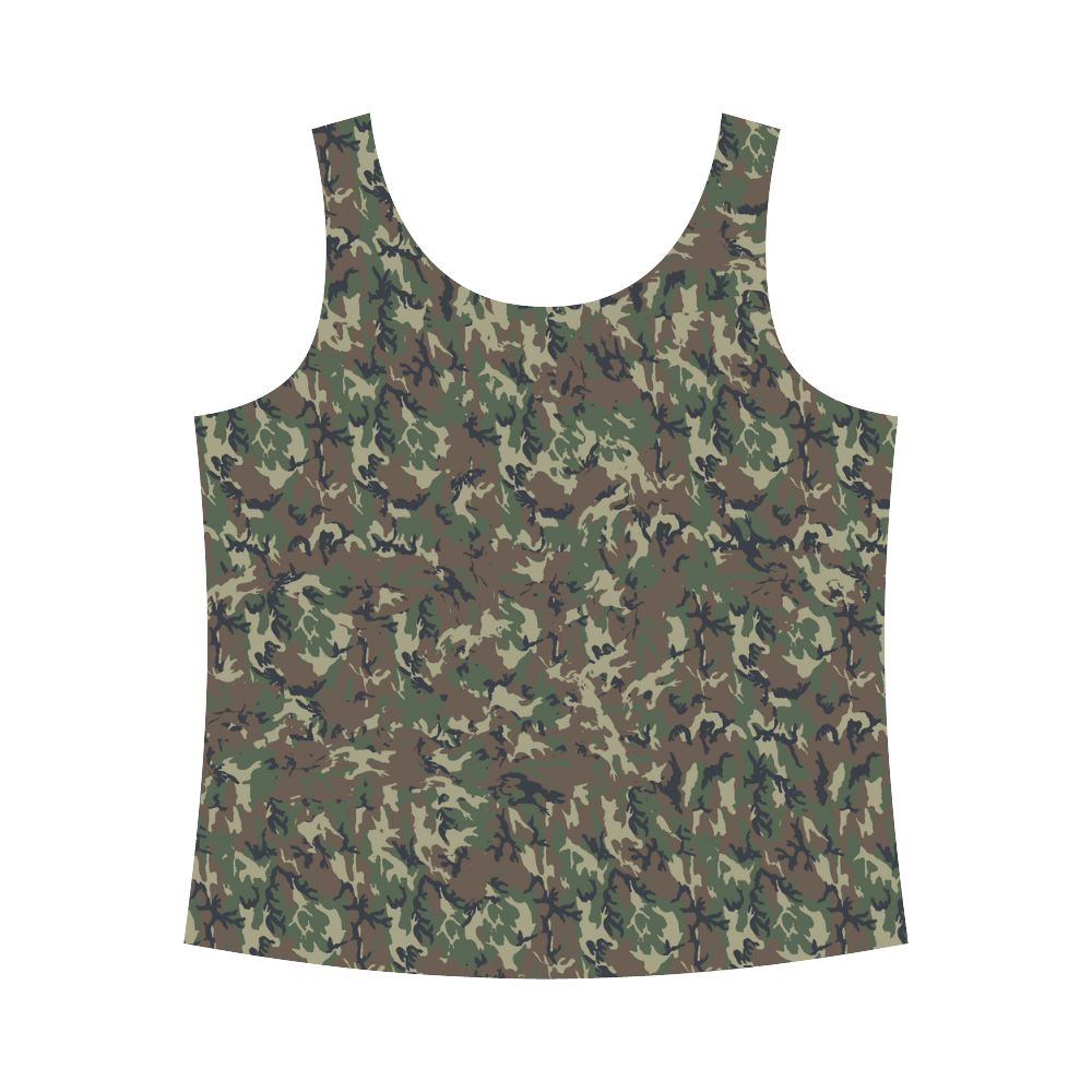 Forest Camouflage Pattern All Over Print Tank Top for Women (Model T43)