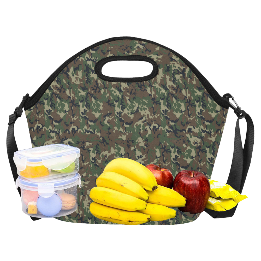 Forest Camouflage Pattern Neoprene Lunch Bag/Large (Model 1669)