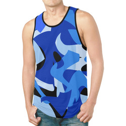 A201 Abstract Blue Camouflage New All Over Print Tank Top for Men (Model T46)