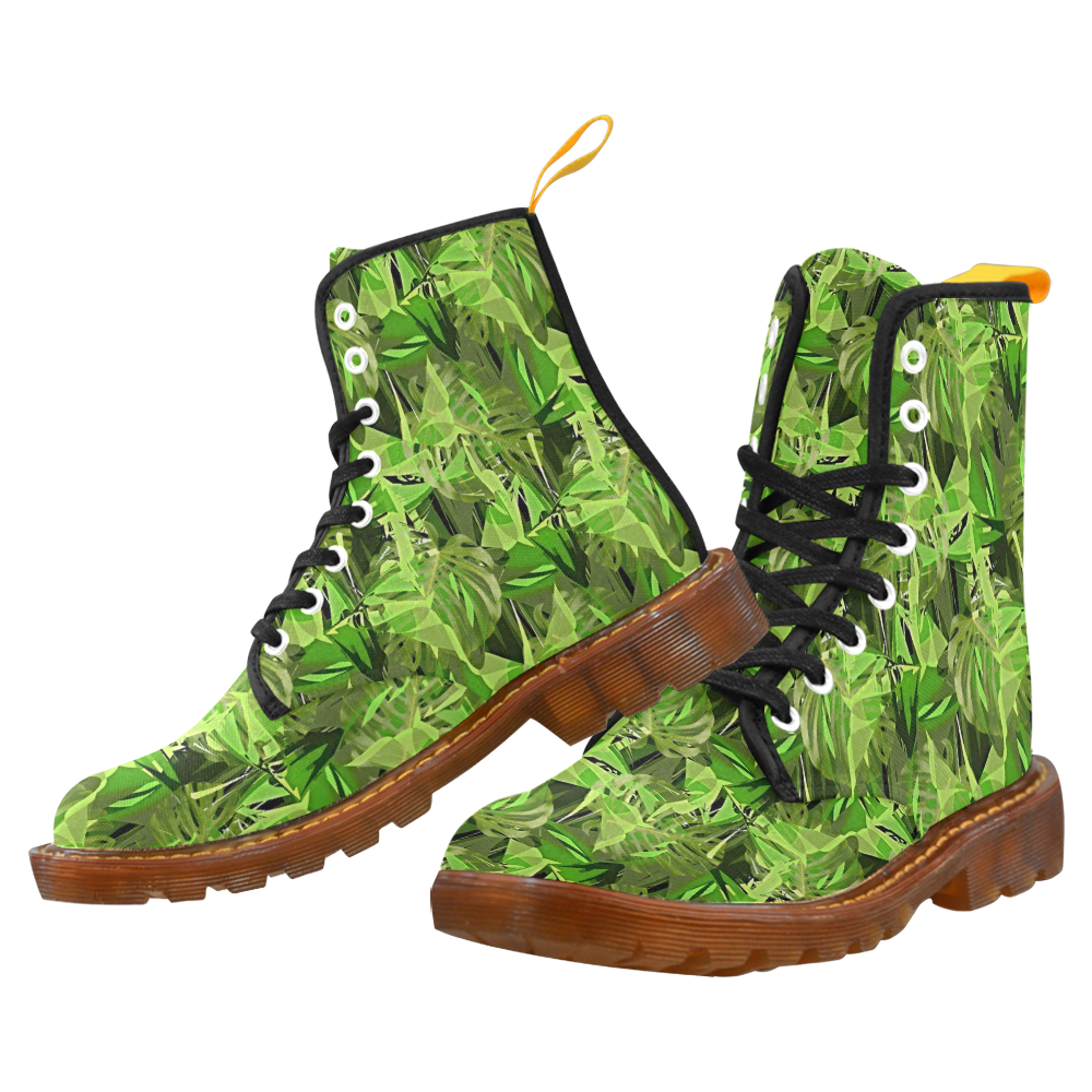 Tropical Jungle Leaves Camouflage Martin Boots For Men Model 1203H