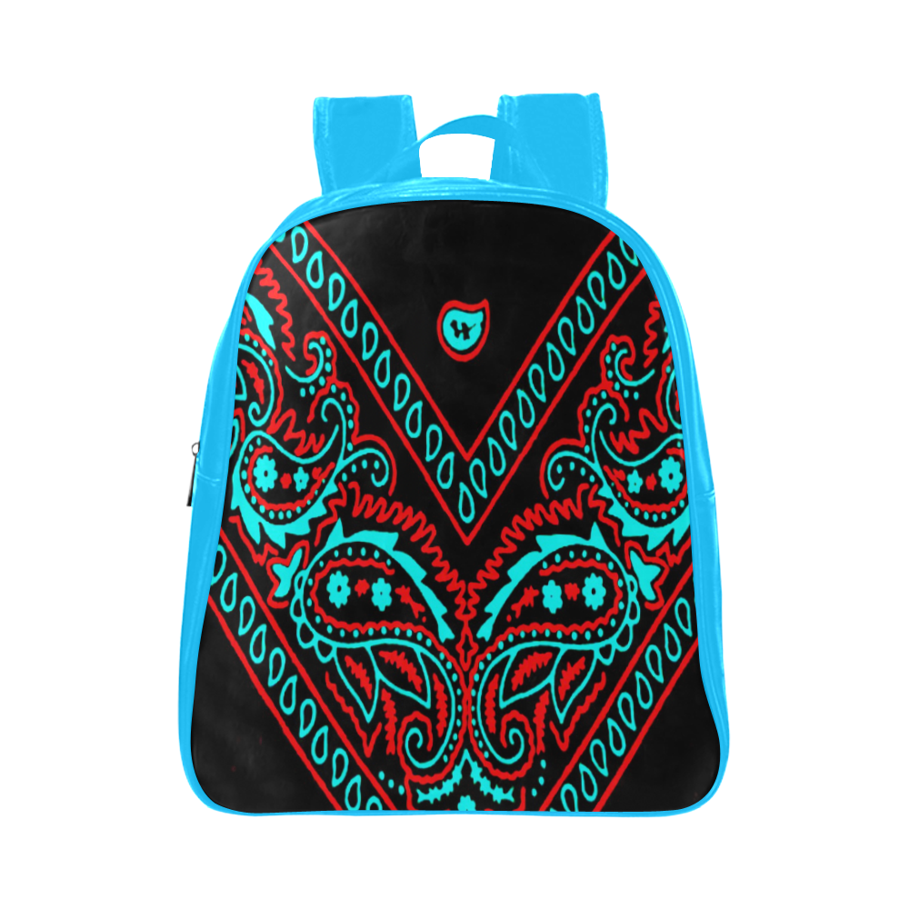 blue and red bandana School Backpack (Model 1601)(Small)