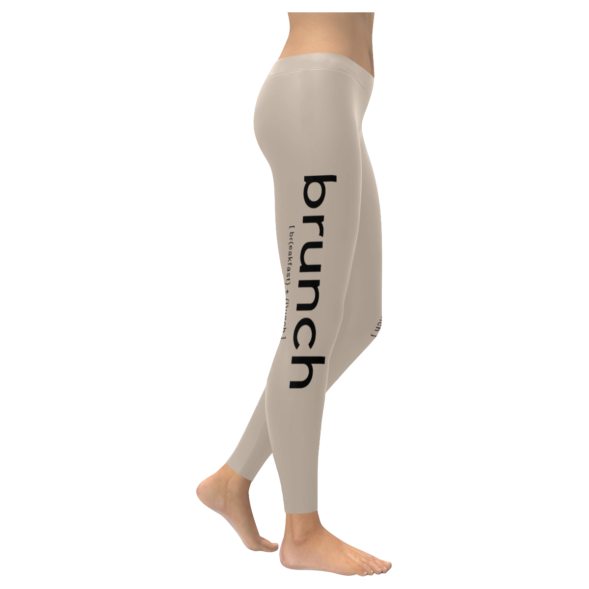 Womens Leggings Stretch Yoga Pants S, M, L, XL 2XL Brunch Breakfast Lunch Beige Women's Low Rise Leggings (Invisible Stitch) (Model L05)
