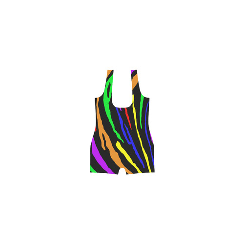 Rainbow Tiger Stripes Classic One Piece Swimwear (Model S03)