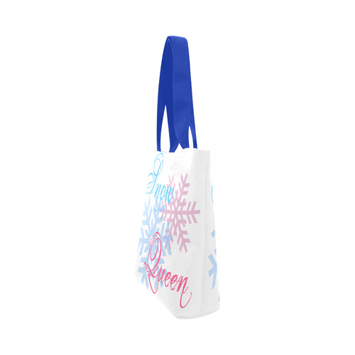 Snow Queen snowflake winter cool chic pink blue Canvas Tote Bag (Model 1657)