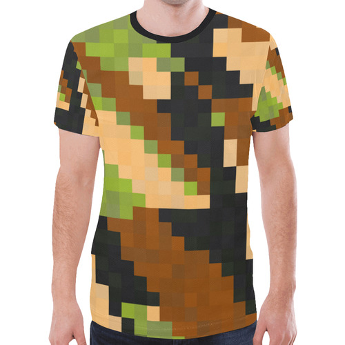 green camo abstract New All Over Print T-shirt for Men (Model T45)