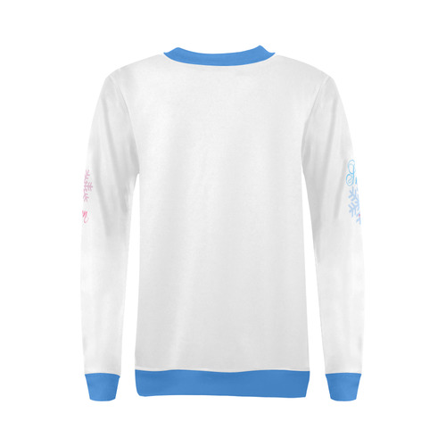 Snow Queen snowflake winter cool chic pink blue All Over Print Crewneck Sweatshirt for Women (Model H18)