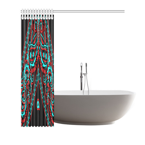 blue and red bandana 2 Shower Curtain 66"x72"