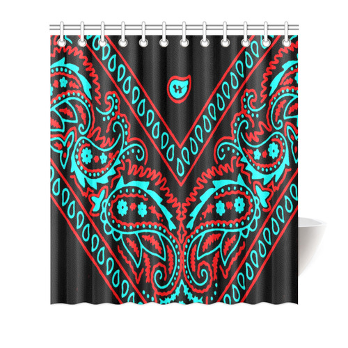 blue and red bandana Shower Curtain 66"x72"