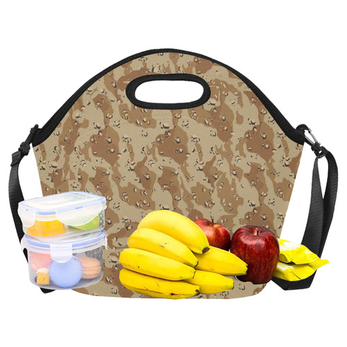 Desert Camouflage Pattern Neoprene Lunch Bag/Large (Model 1669)