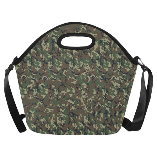 Forest Camouflage Pattern Neoprene Lunch Bag/Large (Model 1669)