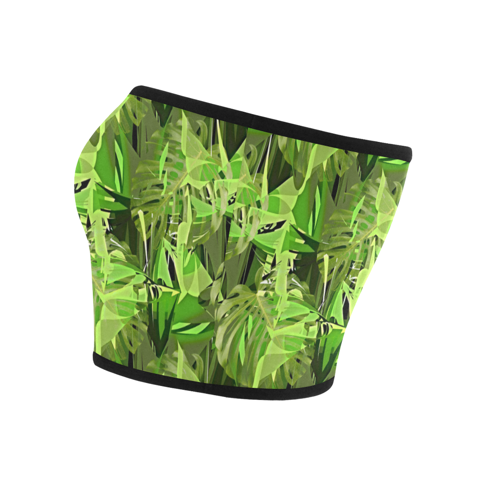 Tropical Jungle Leaves Camouflage Bandeau Top