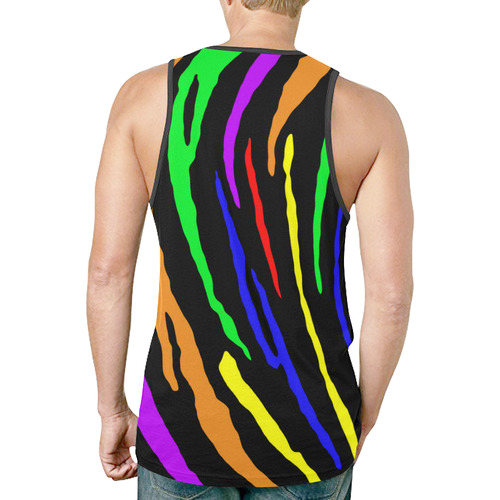 Rainbow Tiger Stripes New All Over Print Tank Top for Men (Model T46)