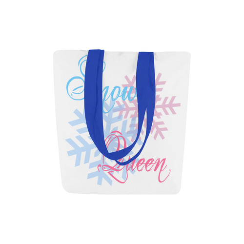 Snow Queen snowflake winter cool chic pink blue Canvas Tote Bag (Model 1657)