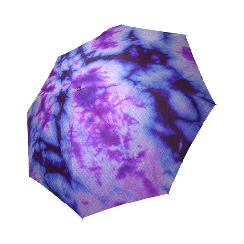 tie dye in blues and purple Foldable Umbrella (Model U01)